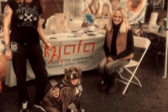 President & Founder, NJ Aid for Animals - Kathy McGuire, Volunteer Shanna Dugan and adoptable Bean